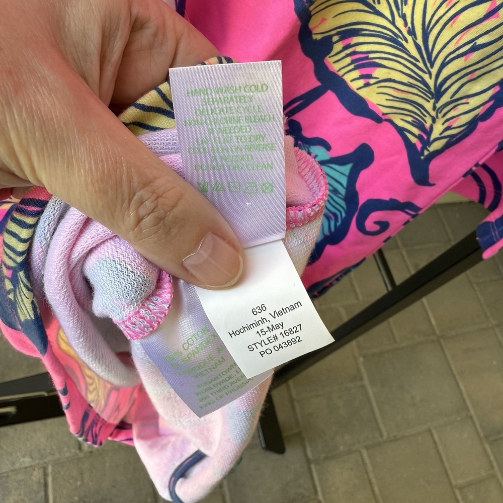 Lilly Pulitzer Geanna Swing Dress Women's Mini Small Pink Tropical Resortwear - Picture 6 of 7